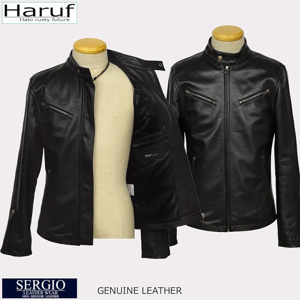 SERGIO Haruf ハルフ ライダース レザージャケット Lサイズ 未使用 Amazon | [ハルフ] レザージャケット ライダースジャケット